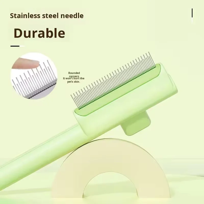 Pet Self Cleaning Dematting Comb Dog Cat Hair Remover Brush Anti Knot Floating Hair Grooming Tool Double Sided Pet Beauty Care view 6