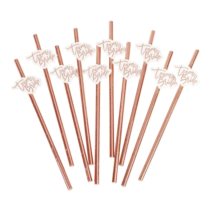 10/20Pcs Team Bride Drinking Paper Straws for Wedding Bridal Shower Decoration Bachelorette Hen Party Supplies Bride to be Gift