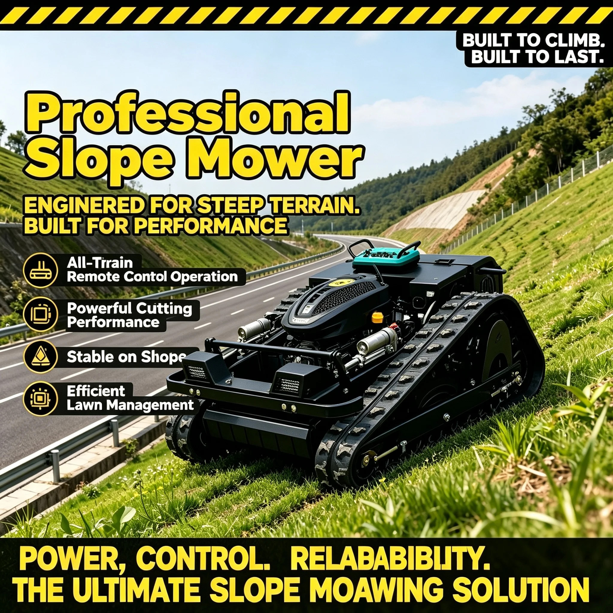 Construction Customizable Durable and Applicable Tracked Lawn Mower  Forestry Certified DIY Available Commercial Grade