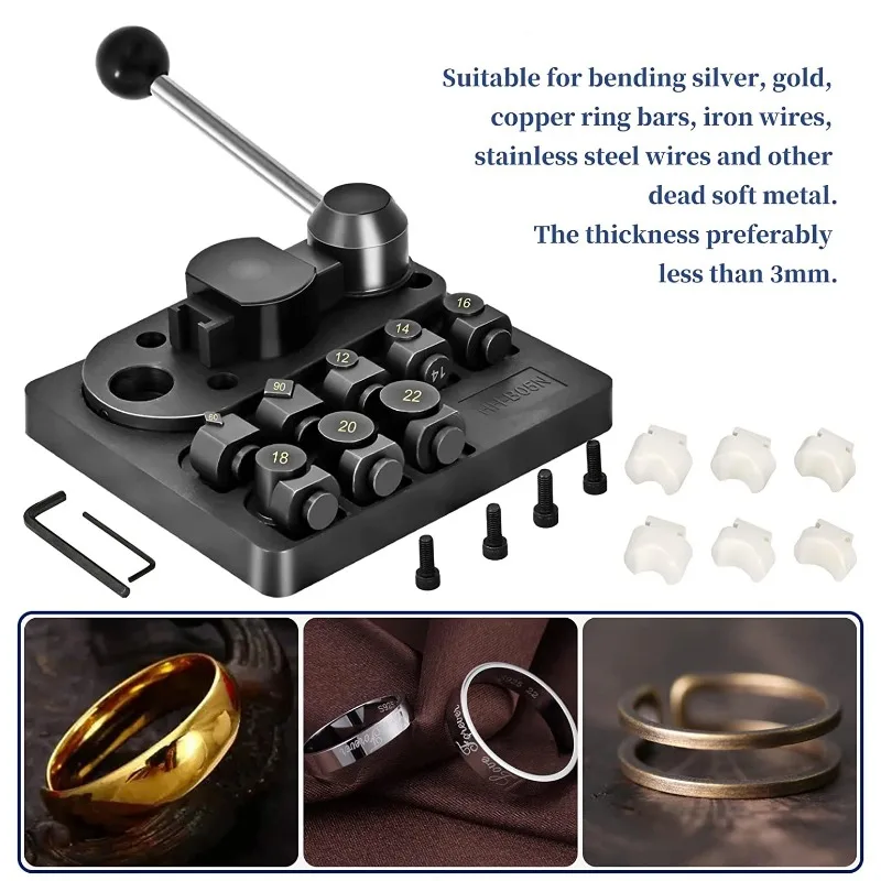 Metal/Plastic Ring Bending Machine for Gold Silver and Copper Multi-Functional Jewelry Rounding Forming and Rolling Tools Set