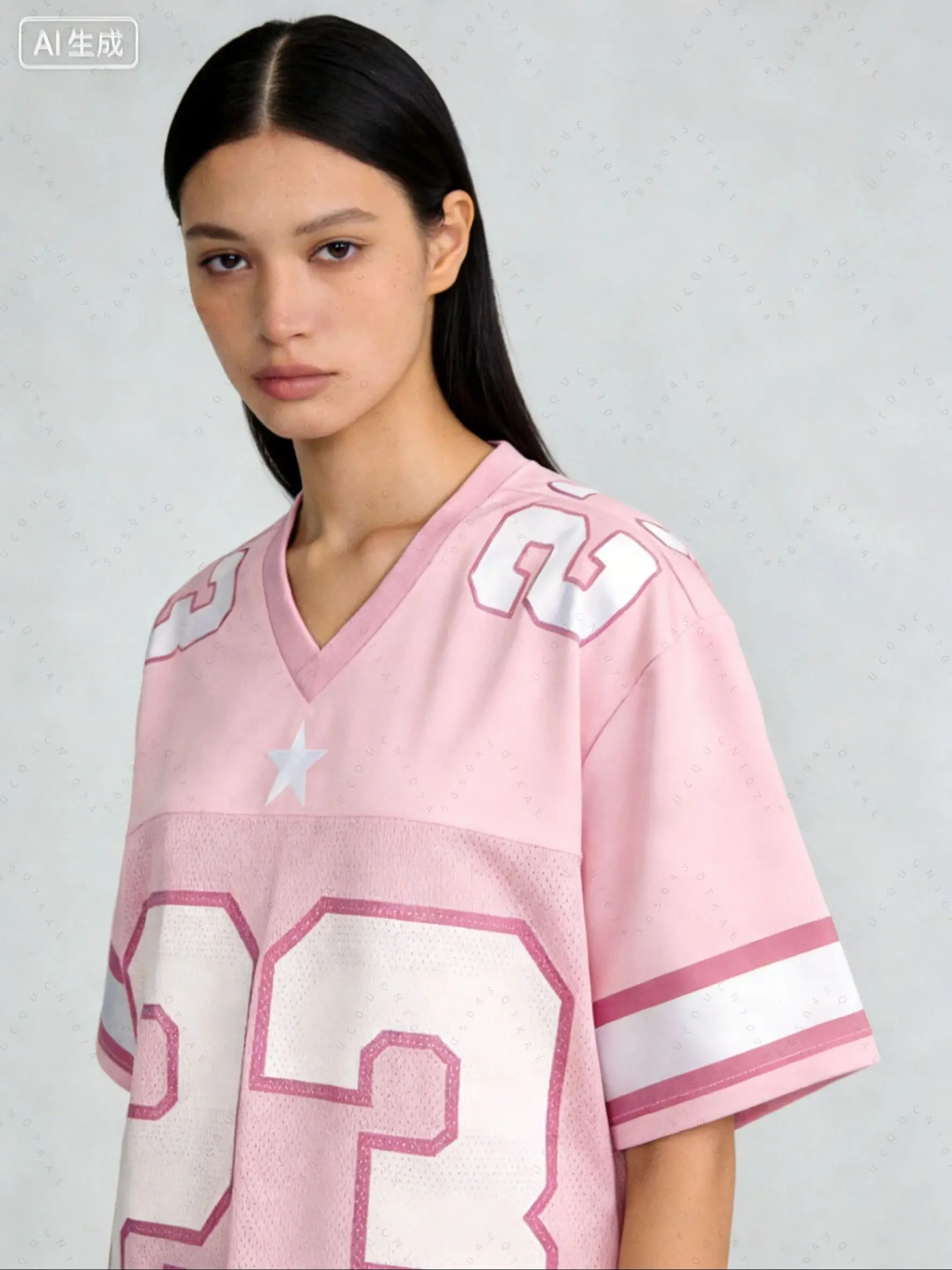 Camiseta Casual de Moda Y2K para Mujer, Estilo Retro Hip Hop 23, Cuello en V, Holgada, Transpirable, de Secado Rápido, Ropa Deportiva para Ciclismo para Hombre