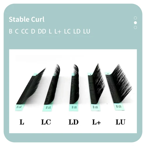 Imagen 2 del producto DIYDAY-extensiones de pestañas en forma de L LU LC LD M, pestañas con volumen rizado, pestañas postizas individuales de visón PBT negro mate para maquillaje