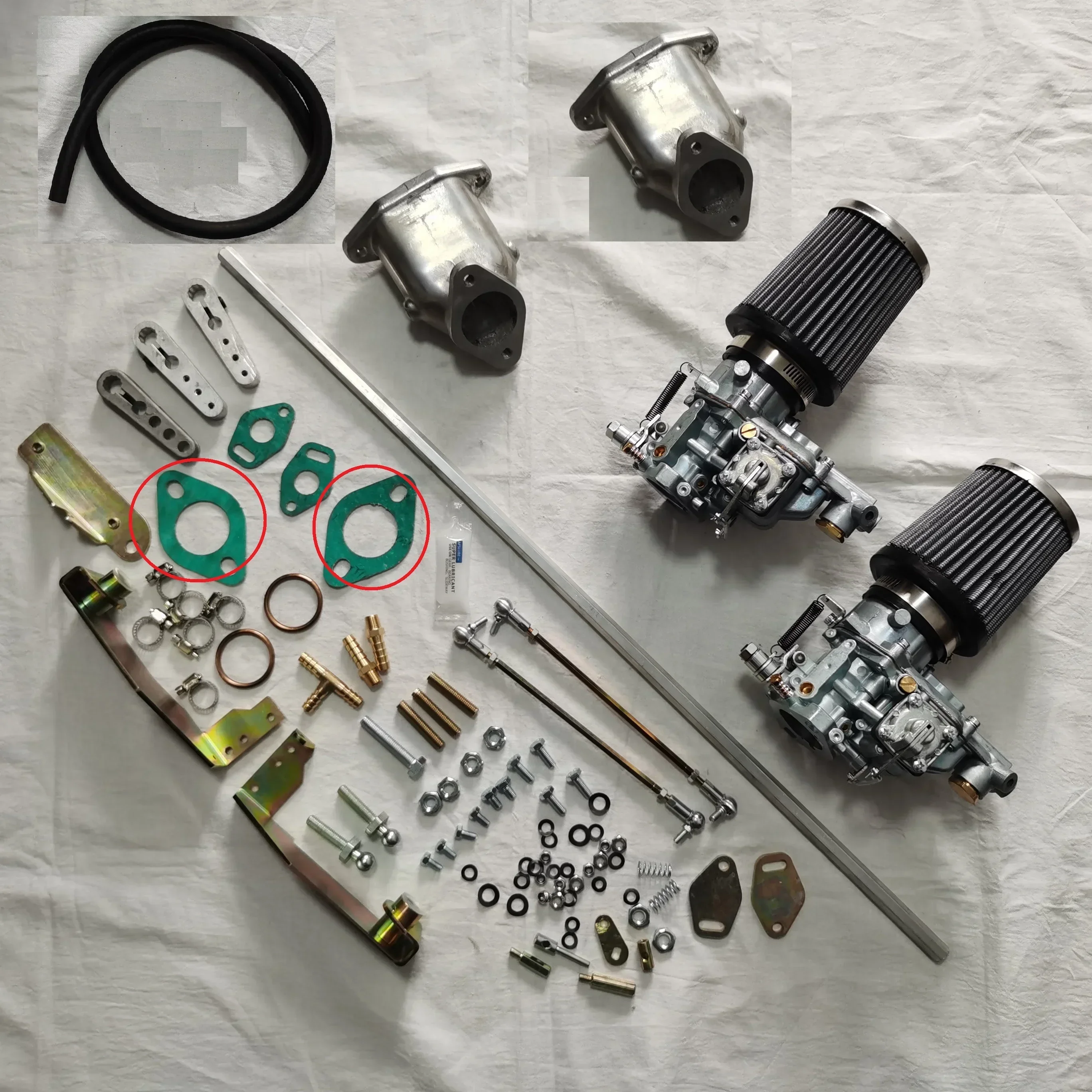 2026 FAJS NO CZ5-2-34-8 المزدوج 34ICT المكربن لشركة فولكس فاجن نوع 1 FAJS 34ICT CARB KIT ثنائي المنفذ المنوع رابط القضيب العلوي