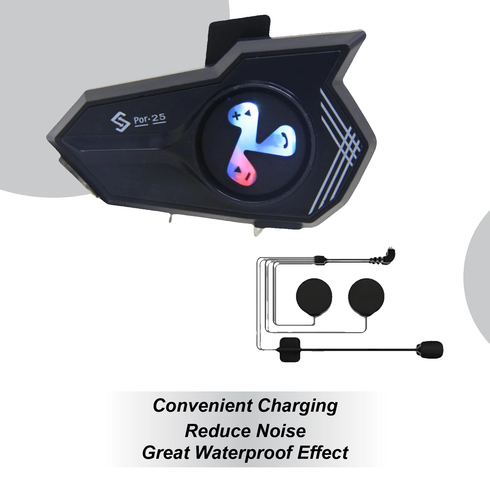 

Motorcycle Helmet Headphones Helmet Intercom Headset Colorful Light Voice Assistant Noise Cancellation Waterproof Earphone For