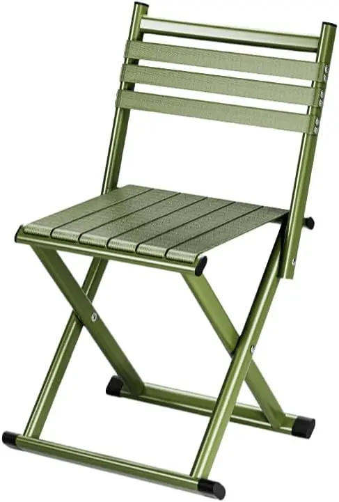 

16-дюймовый складной стул для кемпинга, рама из зеленой легированной стали, легкий вес для рыбалки и использования на открытом воздухе