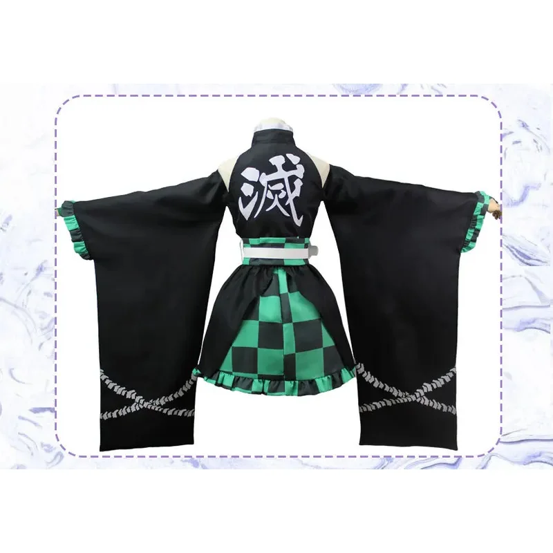 CyKamado 炭治郎コスプレアニメ我妻善逸衣装女性着物ドレス衣装ハロウィンカーニバルスーツ
