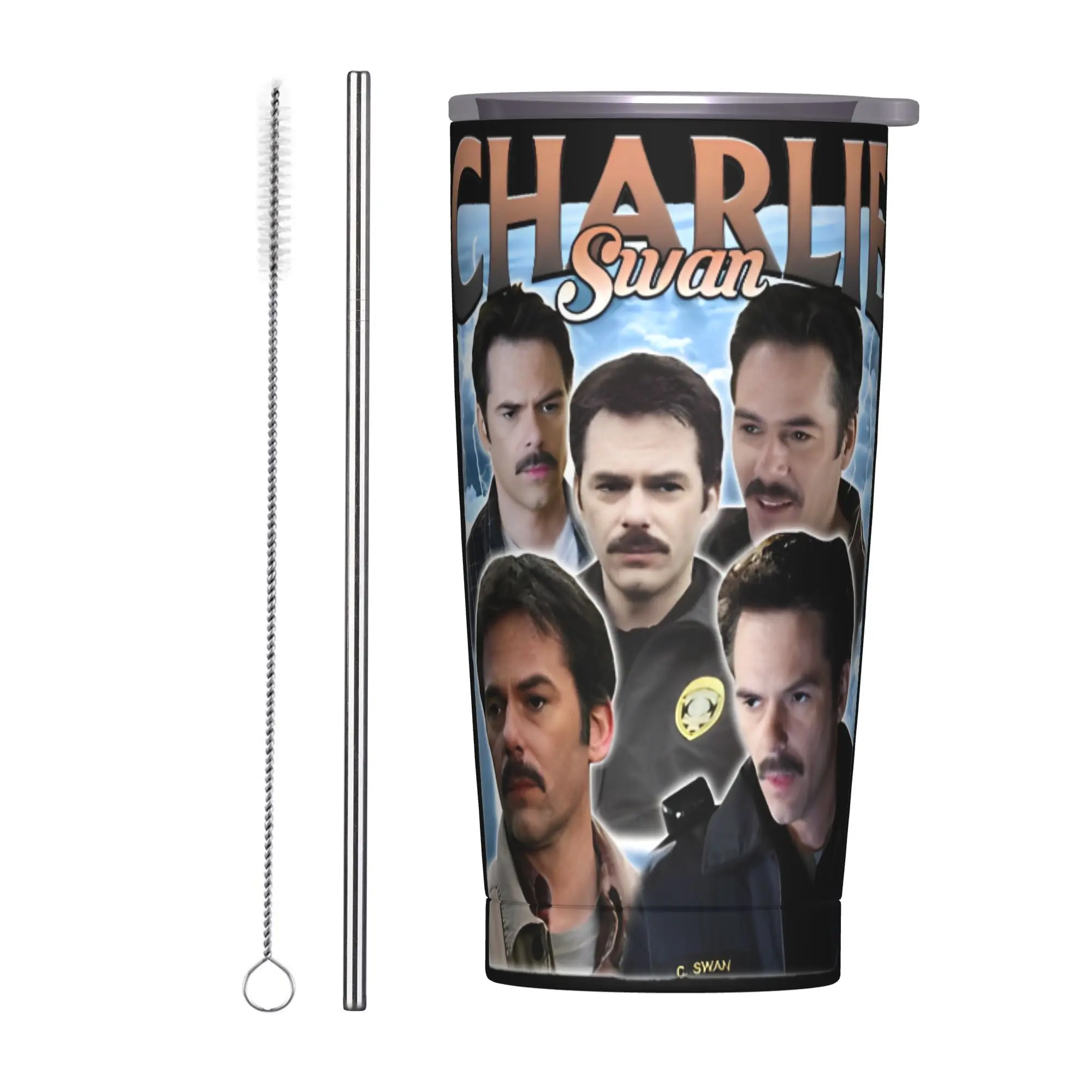 

Charlie Swan Twilight 20oz Vacuum Insulated Tumbler TV Movie Star Mugs Spill Proof Cup Double Walled Stainless Steel Gift