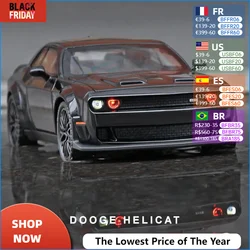 1:32 Dodge Challenger Hellcat Redeye Alloy Muscle Car Model Sound and Light Children's Toy Collectibles Birthday gift