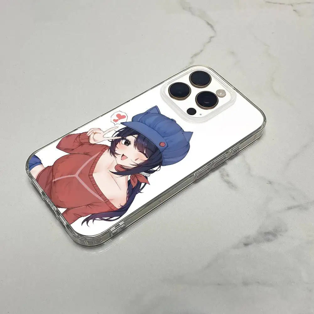 Funda de teléfono Girl Sleepy Mita M-MiSide para iPhone 17,16,15,14,13,12,11 Plus,Pro,Max,Plus,E,SE4,Mini caja transparente