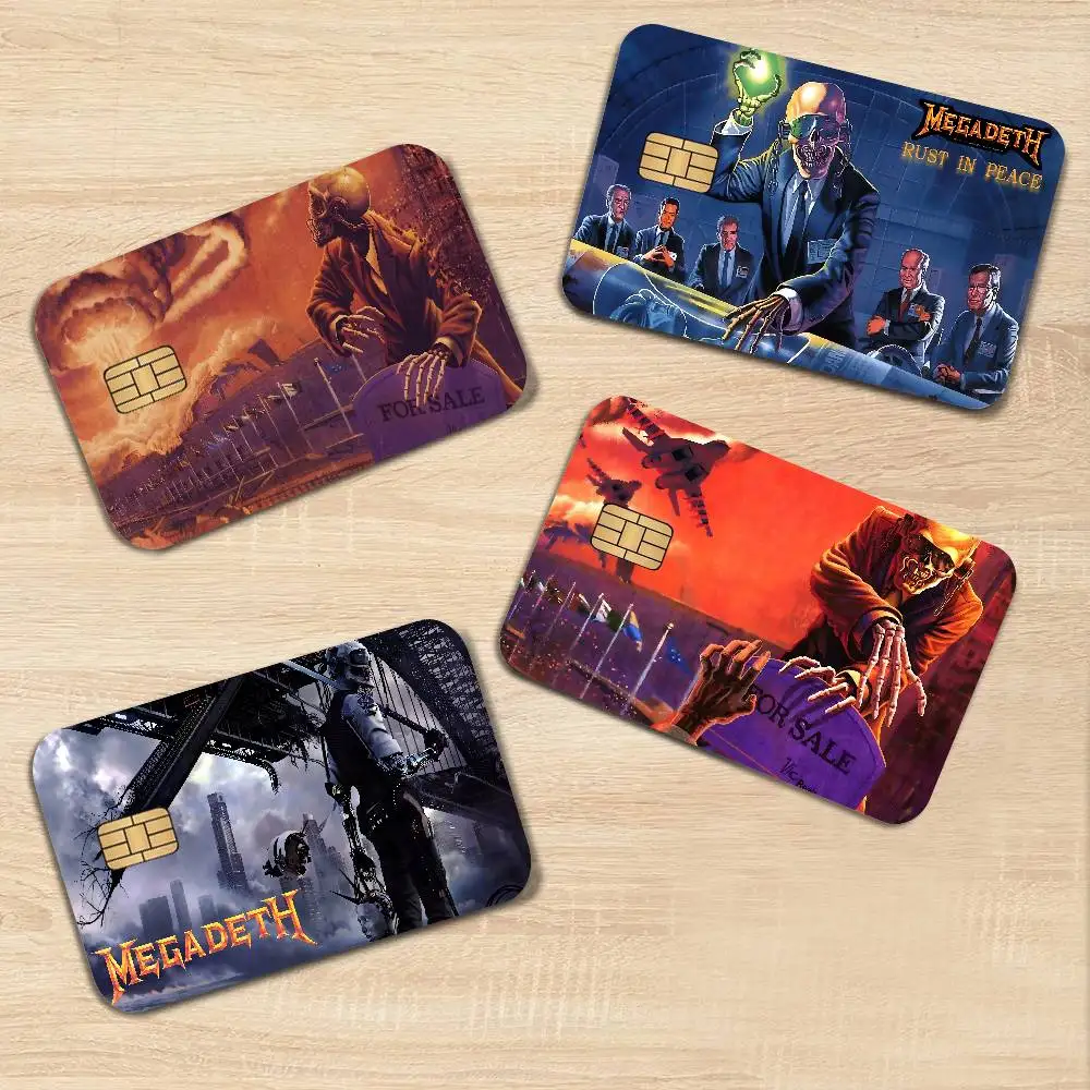 Band M-Megadeths Anime Cartoon Bear Skin Sticker Film Tape Case for Big Credit Debit Card Front Side