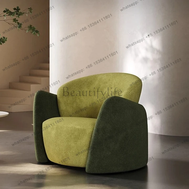 

Italian light luxury sofa leisure recliner fabric minimalist style home living room balcony bedroom chair