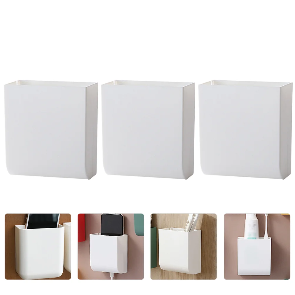 3 Pcs Wall Storage Box Mounted Remote Holder -Mounted Shelves Household Container Abs Shelf