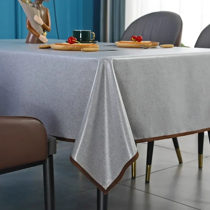 

Elegant White Lambskin Tablecloth Waterproof Oil Proof Wash-free Table Cloth for Wedding Banquet Party Home Dining Table Decor