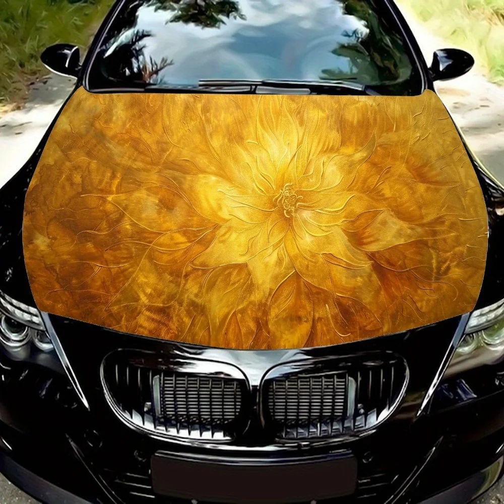 

Easy-to-install Car hood film, stickers with Sunflower pattern - car vinyl wraps, exterior accessories suitable for most cars; b