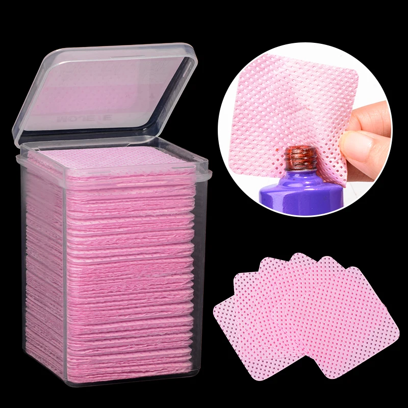 200pc Lint Free Cotton Pads Cleaning Tool Nail Polish Remove Wipes Tool Nail Art Tips UV Gel Polish Removal Pad Paper Wipes