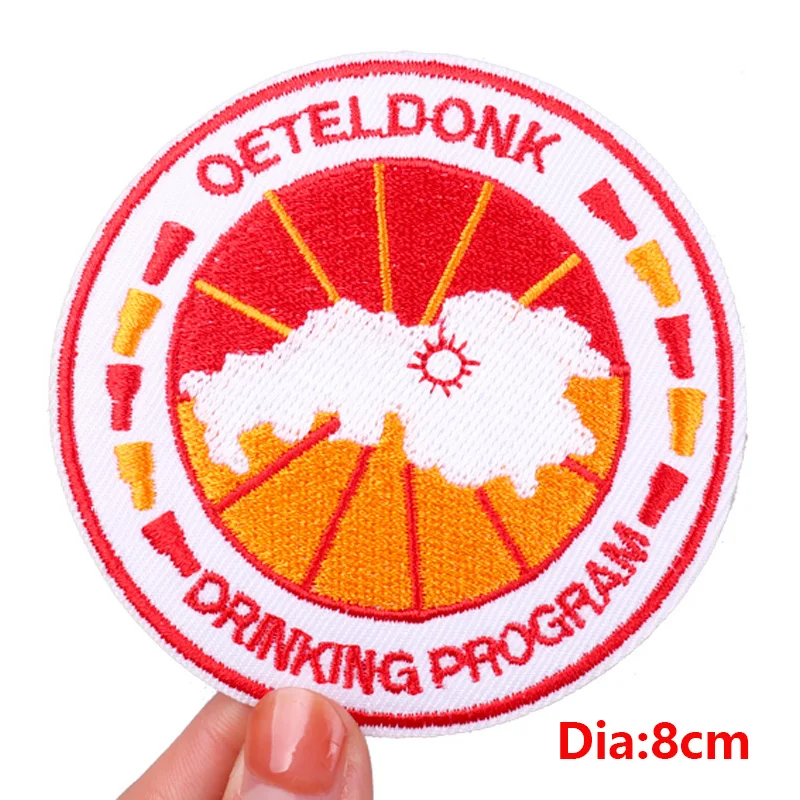 Embroidered Patches Netherland Oeteldonk Emblem Patch Netherland Carnival Frog Embroidery Patch For Clothing Iron On Patches DIY