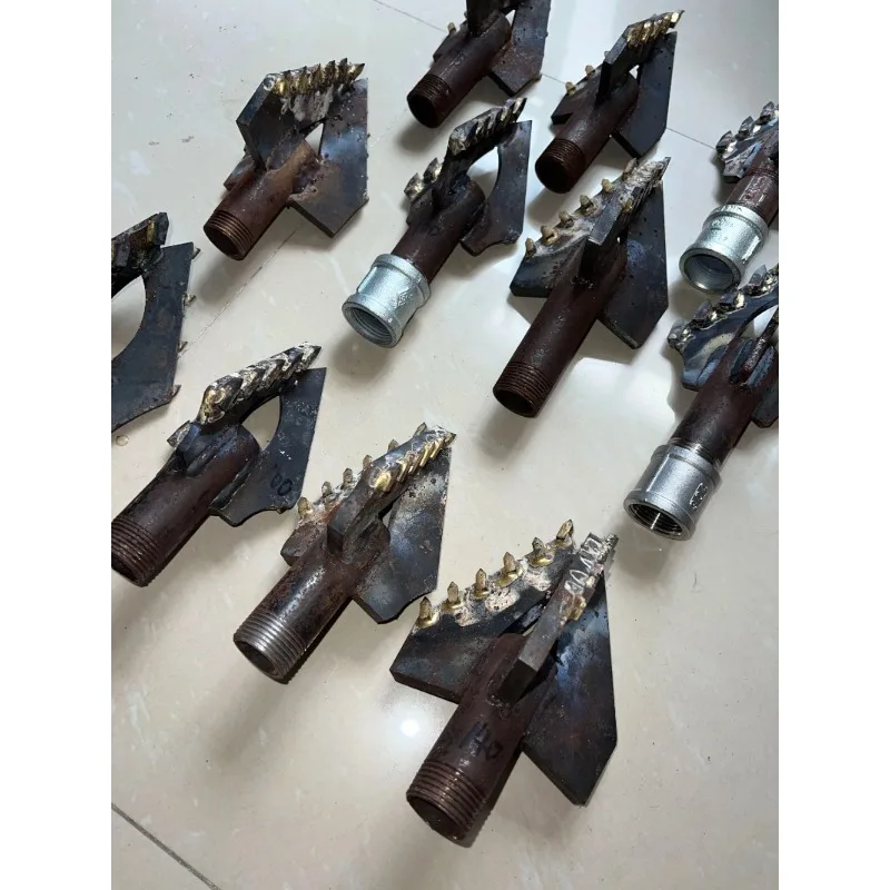 Applicable to one-inch drill rod 1 piece three-wing spiral alloy drill bit water well drilling rig accessories soil sand layer