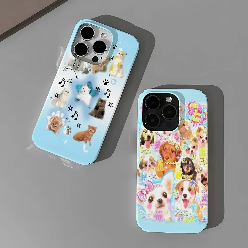 Cute cartoon animals Phone Case for iPhone 16 15 14 13 12 11 Pro Max XS XR XSMax 6 7 8 Plus Glossy HD Hard PC Cover