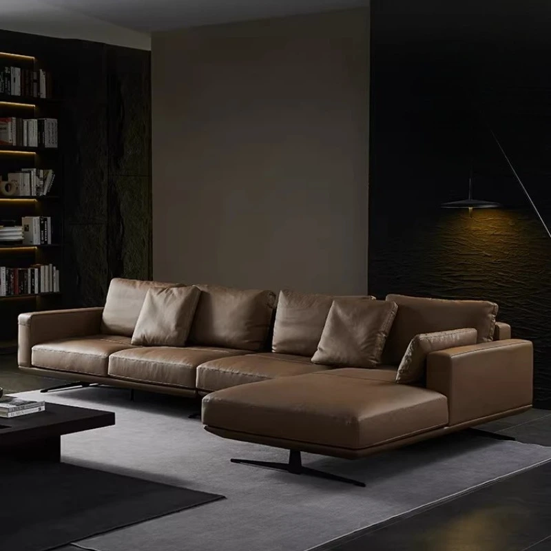 

First layer cowhide sofa large apartment living room large sitting deep princess combination