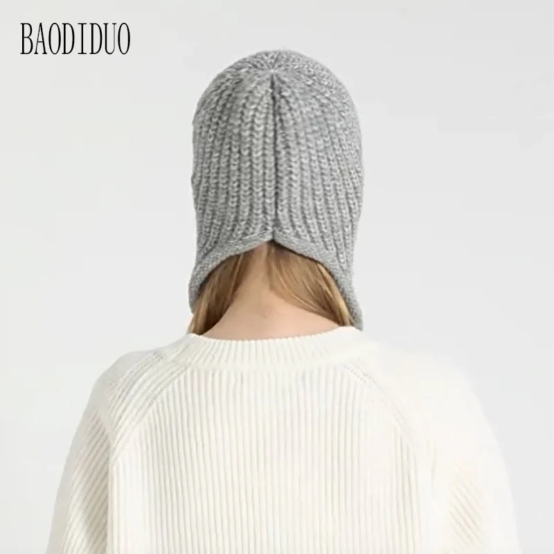 Xinbaoguan 100% Acrylic 8329 winter anti cold warm knitted yarn hat fashionable ear protection hood