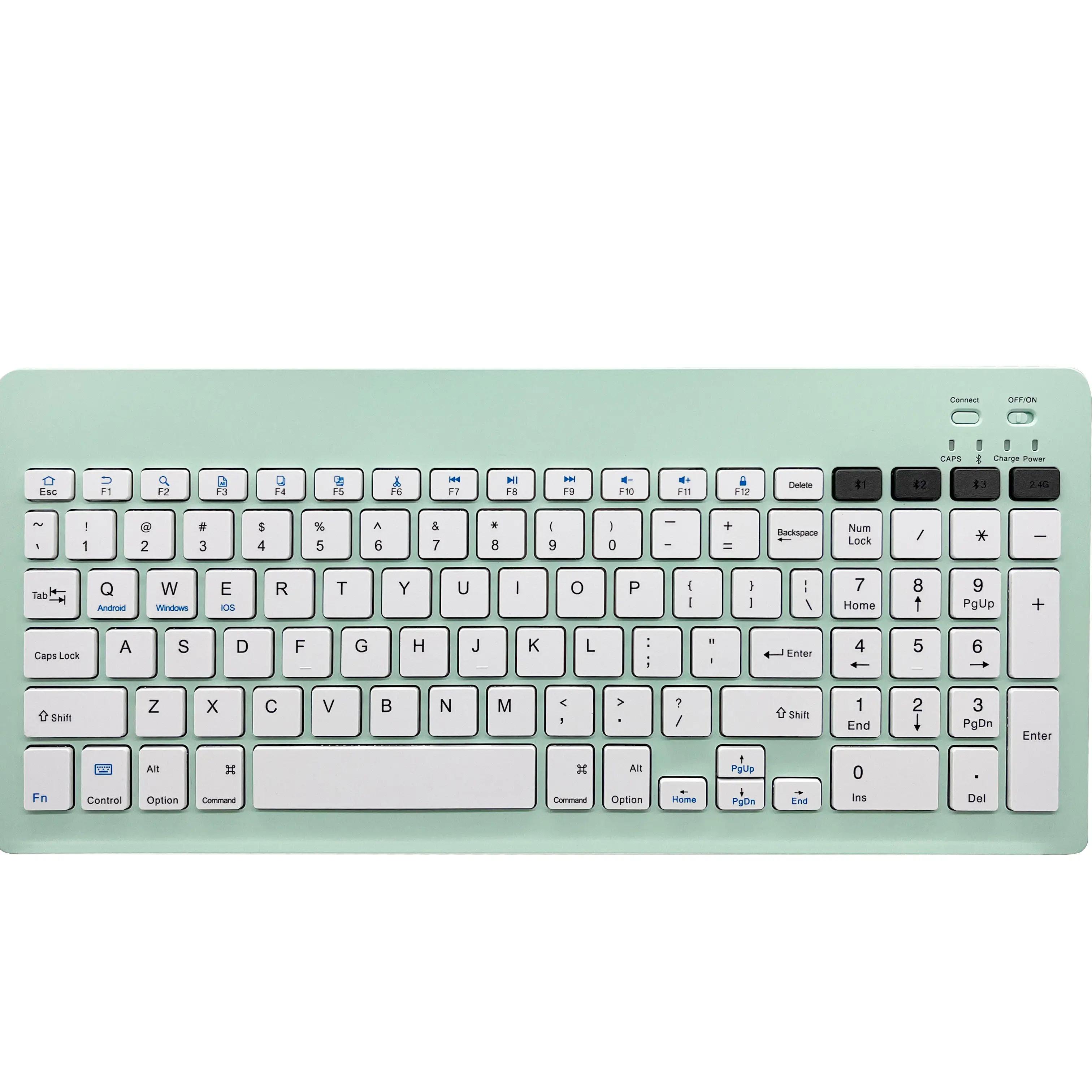 Ultra Slim 2.4G & BT Dual Mode Mini Keyboard Colorful for Office PC USB Interface