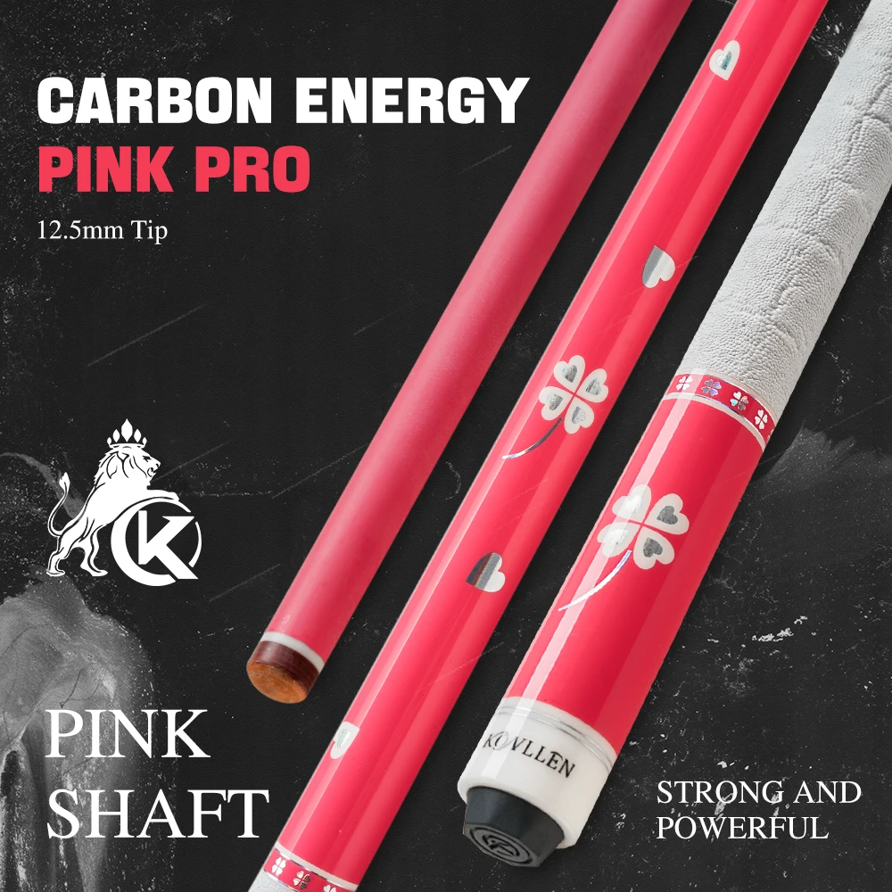 

KONLLEN розовый кий из углеродного волокна с 58-дюймовым девичьим низким дефектом Lucky для бильярдного кия, бильярдные палочки