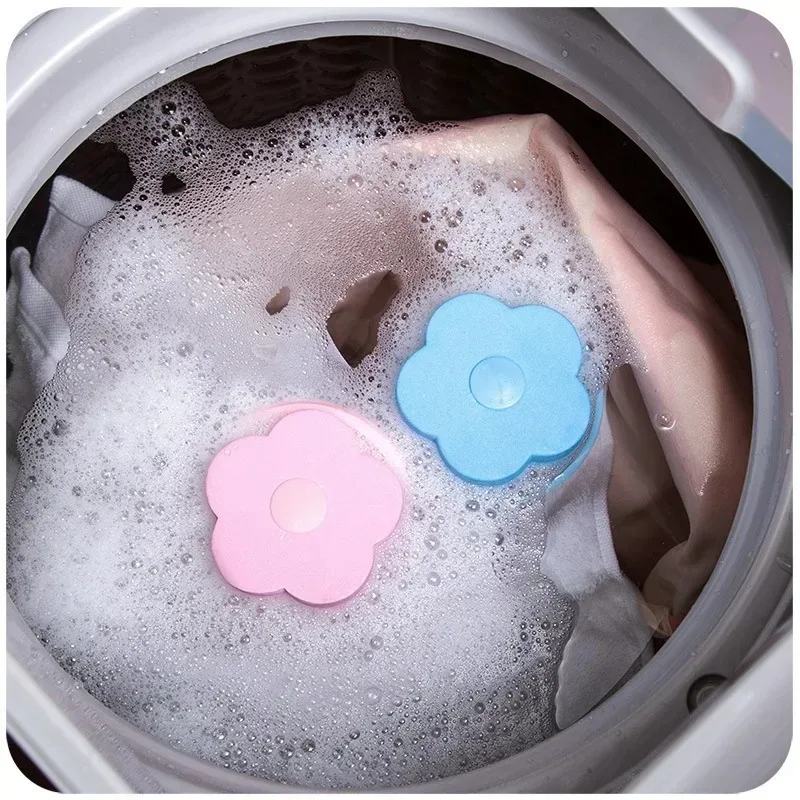 1pcs Flower Shaped Washing Machine Lint Catcher Reusable Laundry Hair Filter Mesh Bag Floating Lint Remover for Washer Cleaning