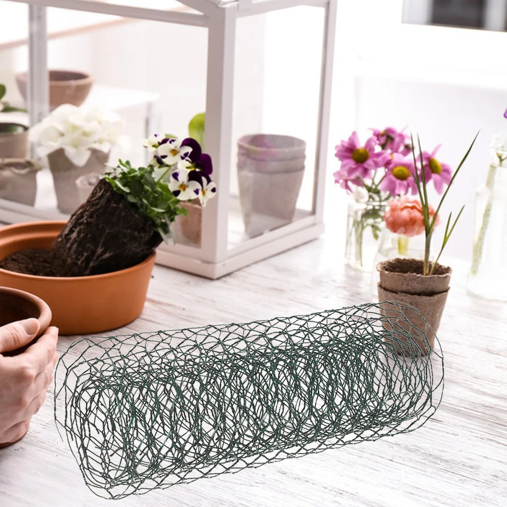 1-Rolle Garten-Netznetz, robuster Geflügelzaun aus Eisen für Hühnerstall, Blumenarrangement, Zubehör, Drahtgeflecht, Netz, Eisen, Huhn