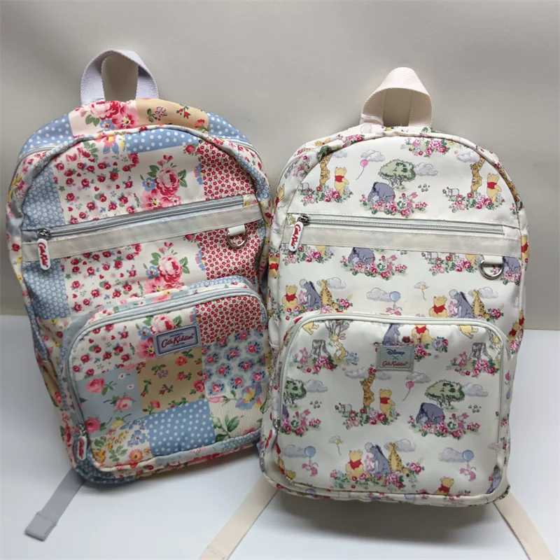 

New Cute Patchwork Small Floral Bunny Alice Thin Canvas Backpack Storage Gifts For Girls In Stock