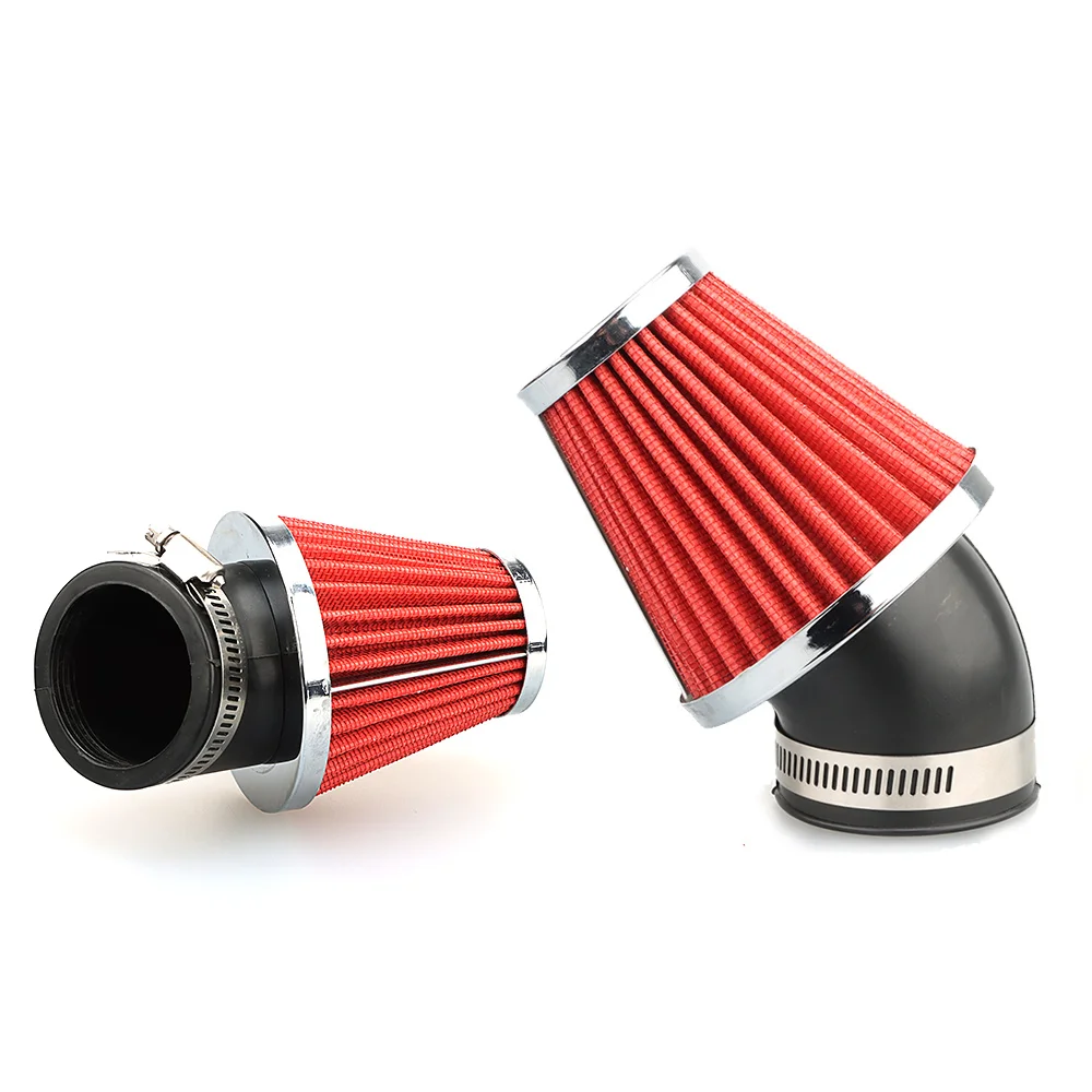 NIBBI Motorcycle Air Filter 42/48mm Air Cleaner PE PWK Carburetor 45 Degree Bend Air Intake Filters Pipe Modified Parts