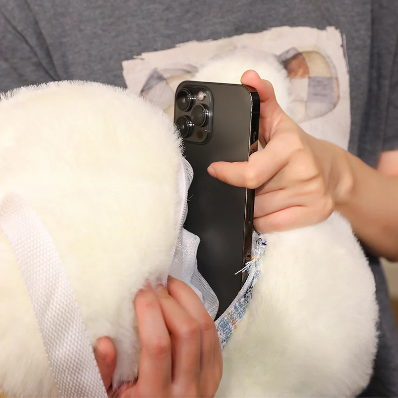 40 cm dessin animé bavoir Animal en peluche sac à dos West Highland White Terrier Double Shoudlers sac enfants portefeuille en peluche cadeau