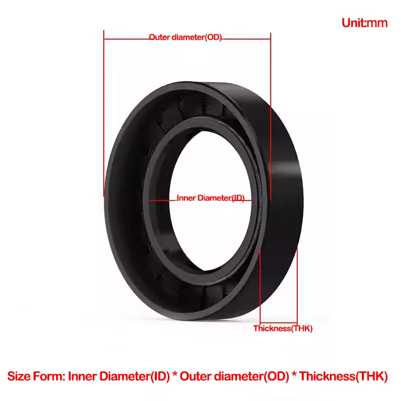 EPDM TC Skeleton Oil Seal,Framework,Cover Double Lip with Spring for Bearing Shaft,Water seal,Rotary Shaft Seal,Low Wear Rate