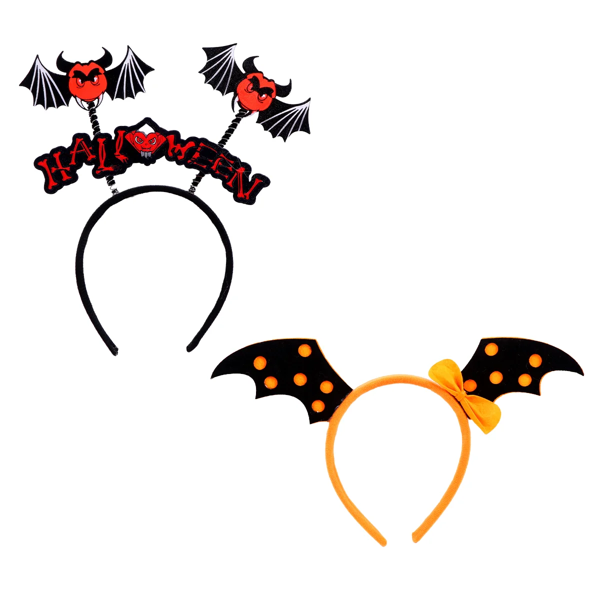 

2 Pcs Halloween Headband Headdress Headpiece Prom Headwear Wings Hair Hoop Flannel Child