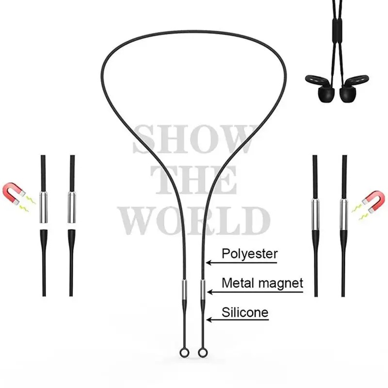 Magnetic Earplug Holder Lanyard Flexible Soft Silicone Anti-Lost Strap Perfect for Noise Canceling Earplugs Travel Use