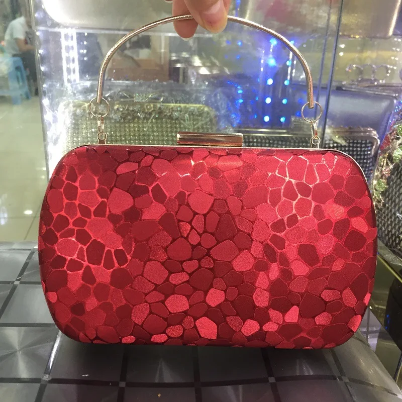 Nuevos bolsos de noche de piel de piedra, bolsos de cuero dorado para cena de boda, bolsos para fiesta y banquete con cadena, Mini bolso de mano