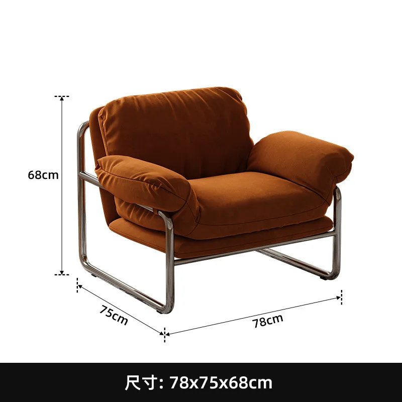 

Дизайнерское кресло-реклайнер из нержавеющей стали в средневековом стиле для гостиной, домашнее одноместное кресло для отдыха, тканевое кресло для переговоров