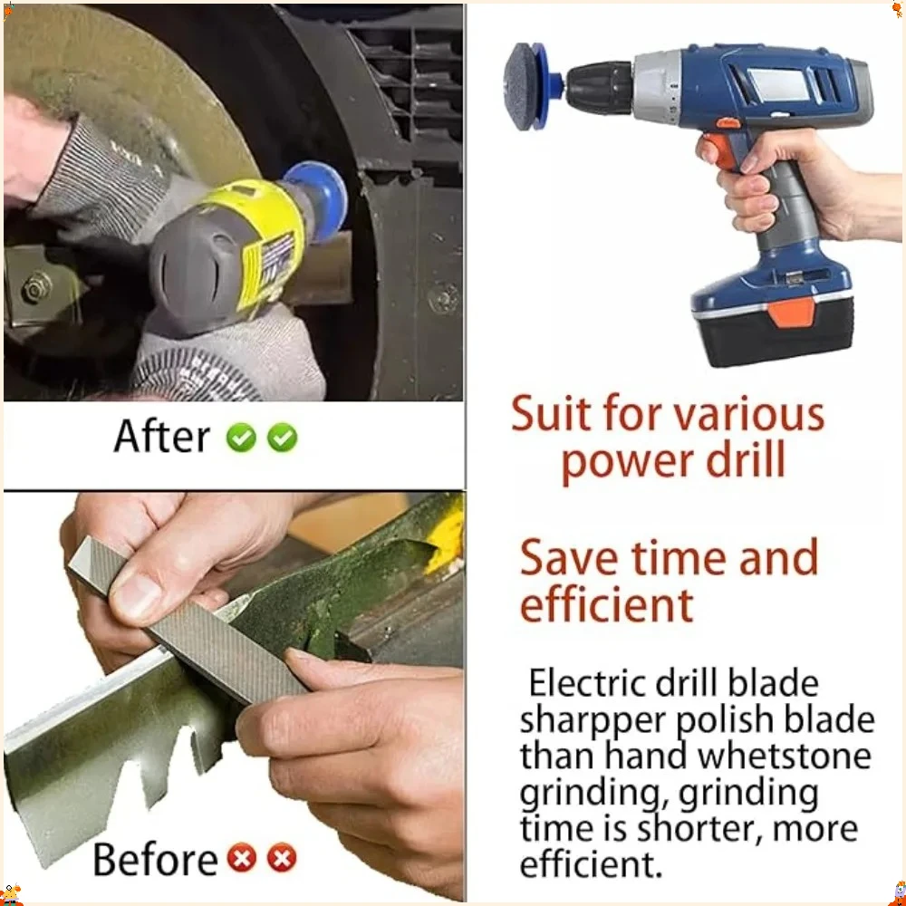 6-10Pcs Lawn Mower Blade Sharpener Industrial Knife Sharpener Polisher Universal Garden Tool Grindstone and Knife Edge Whetstone