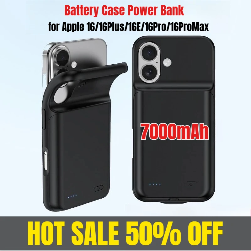 

7000mAh Battery Charger Case for Apple 16/16Plus/16E/16Pro/16ProMax Battery Case Power Bank