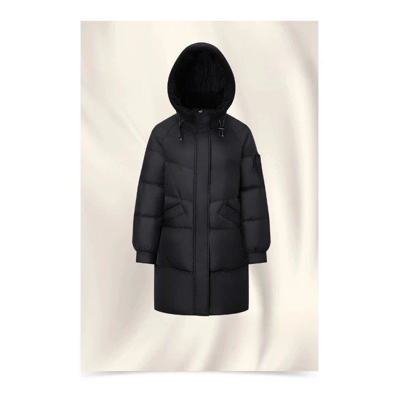 Chaqueta de invierno Chericom para mujer 2025 Otoño Invierno nueva en chaqueta de plumón de longitud media con capucha abrigo cálido y pesado Y309117Y