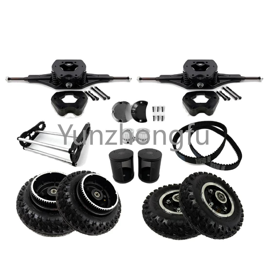 

Electric Skateboard Conversion Kit with Strong Motor Bracket and 8 Inch Off-road Wheel Belt Drive with Protection Cover