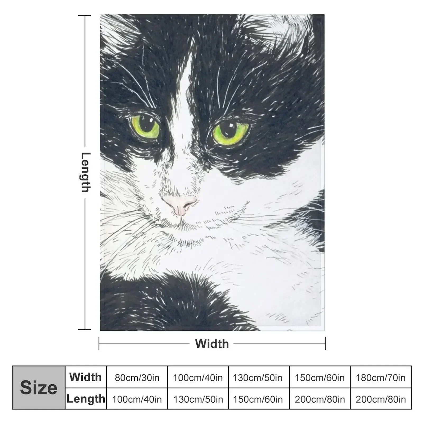 Tuxedo cat Throw Blanket Winter beds wednesday Picnic Blankets