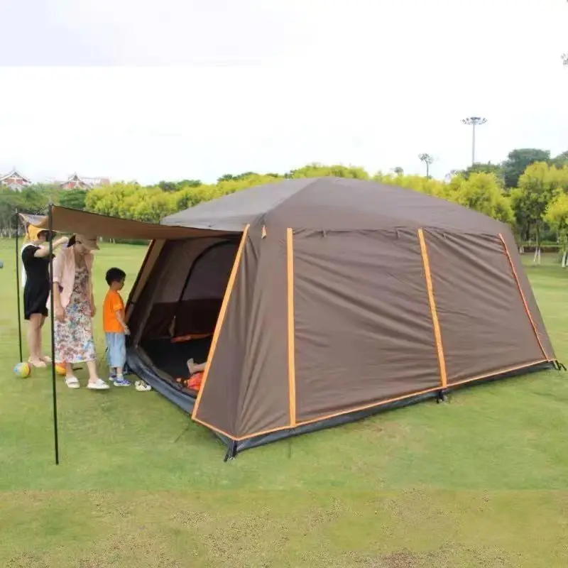 Two bedroom, one living room tent, family outdoor 8-10 person sunshade camping tent, circular sunshade tent, multi person tent