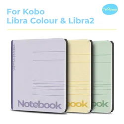 Twosheep 7-inch Case for Kobo Libra Colour and Kobo Libra2 TPU Shell Magnetic Flip Auto Sleep Wake Cover Campus Notebook Style