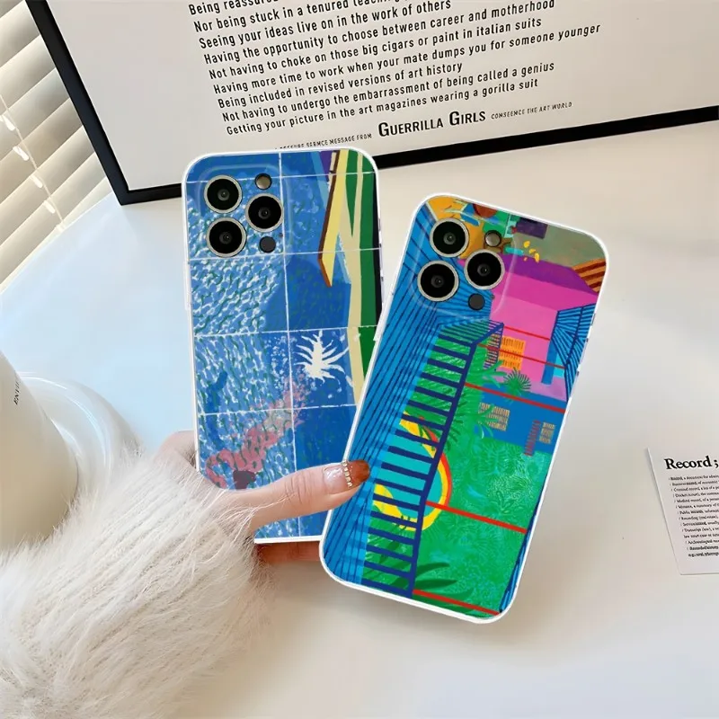 David Hockney Art Phone Case 2023 Hot Transparent For Iphone 14Pro 11 12 14 Pro Max Mini 6 6s 7 8 Plus X XR XS SE2020 Cover