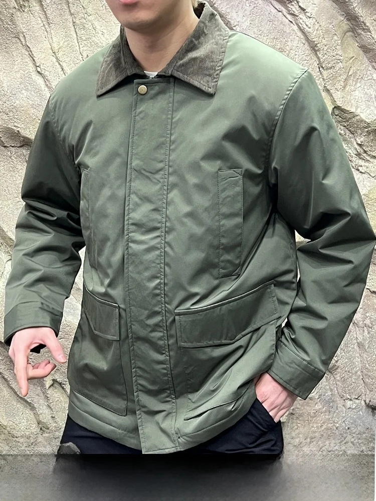 

Warm Cotton Jaet Men's Casual Sle Windproof Cozy Parka Long Sve Stand Fit Youth Faion Basic Mass Market