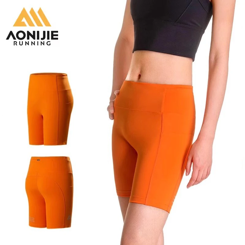 

AONIJIE FW6210 Women trail Running Half Tight Sports Five Shorts Quick Drying Marathon Triathlon Leggings Gym Training Pants