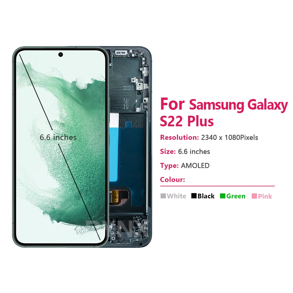 AMOLED S22+ Display For Samsung Galaxy S22 Plus LCD Display Touch Screen Assembly For Samsung S22+ S906B S906U S906W S906N LCD