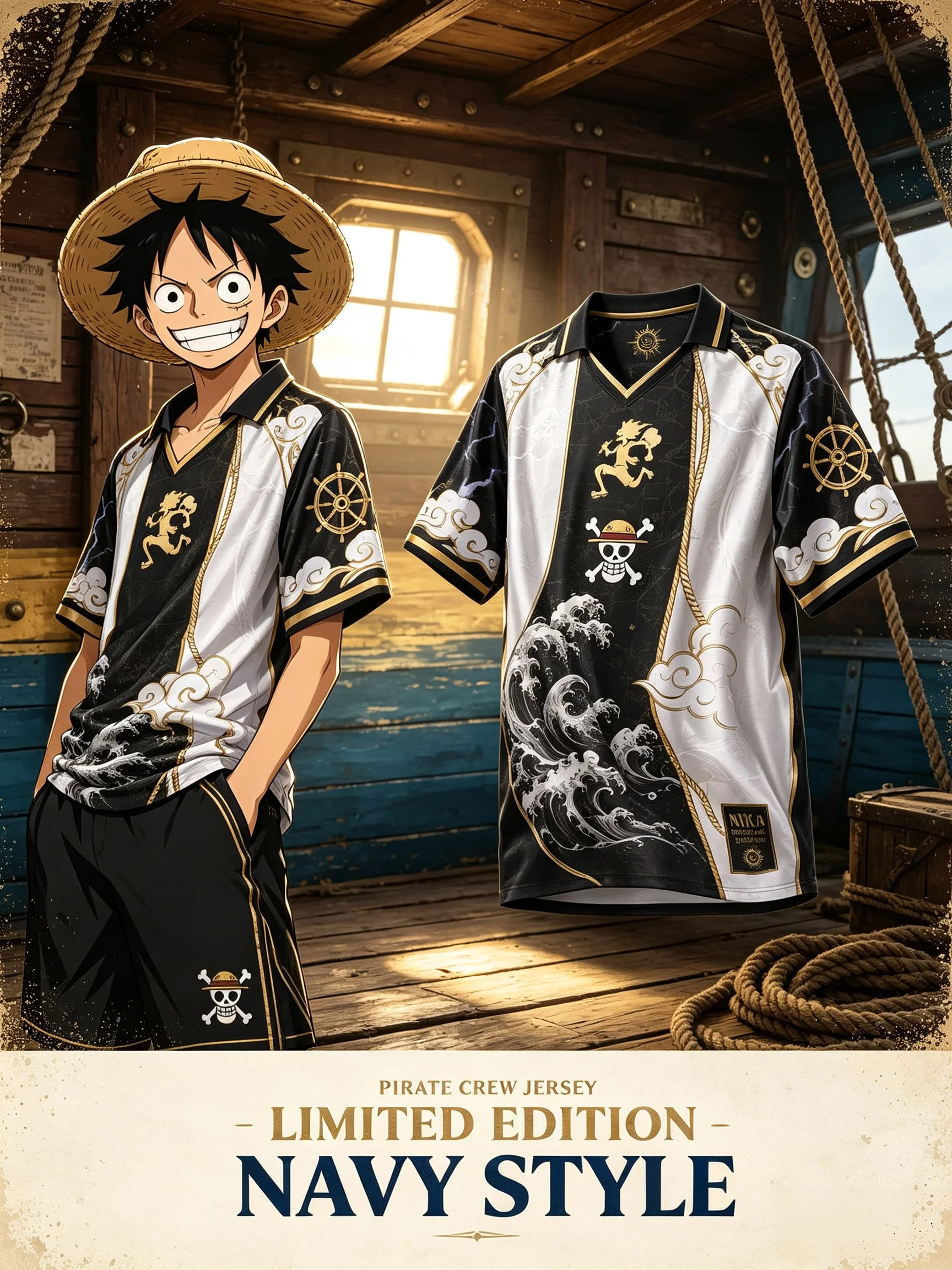 3D Printing Luffy - Novidades 2026: Camisa Esportiva Casual com