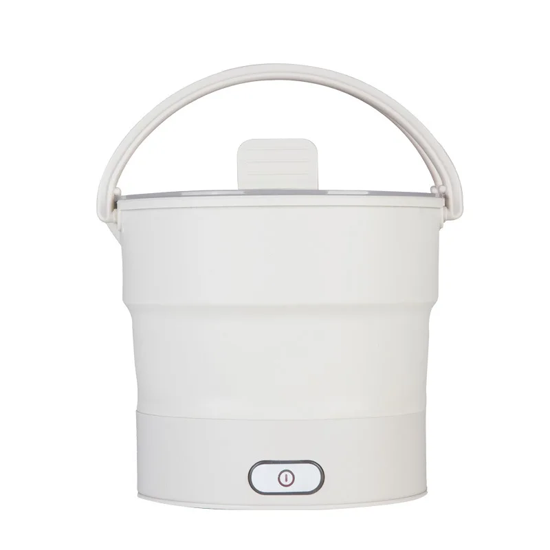 Penanak nasi listrik portabel dapat dilipat, panci panas Mini lipat multifungsi, mesin pengukus berkemah, perjalanan asrama