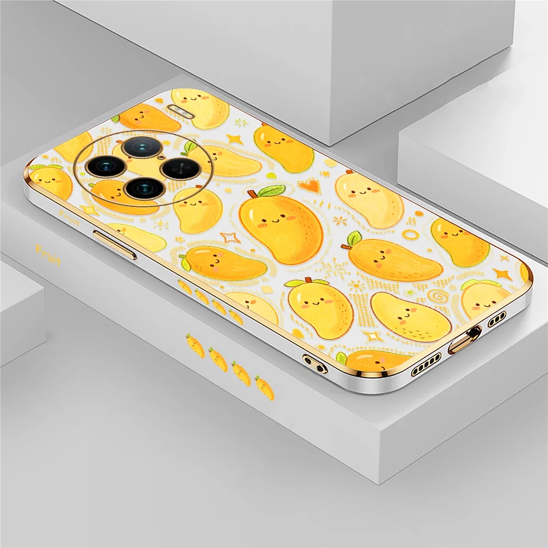

Plating Silicone Phone Case For Vivo Y100 5G Y77T Y95 Y55S Y72 Y70 Y93 Y91i Y81 Y78 Y73 Y53S Shockproof Soft Pattern Mango Cover